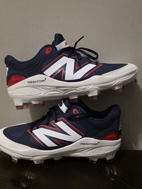 New Balance Navy White Red Fresh Foam Baseball Cleats